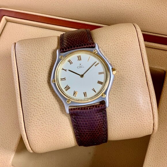 Ebel 1911 35mm Quartz, Ivory Dial - Yellow Gold & Steel on Strap - Picture 3 of 6